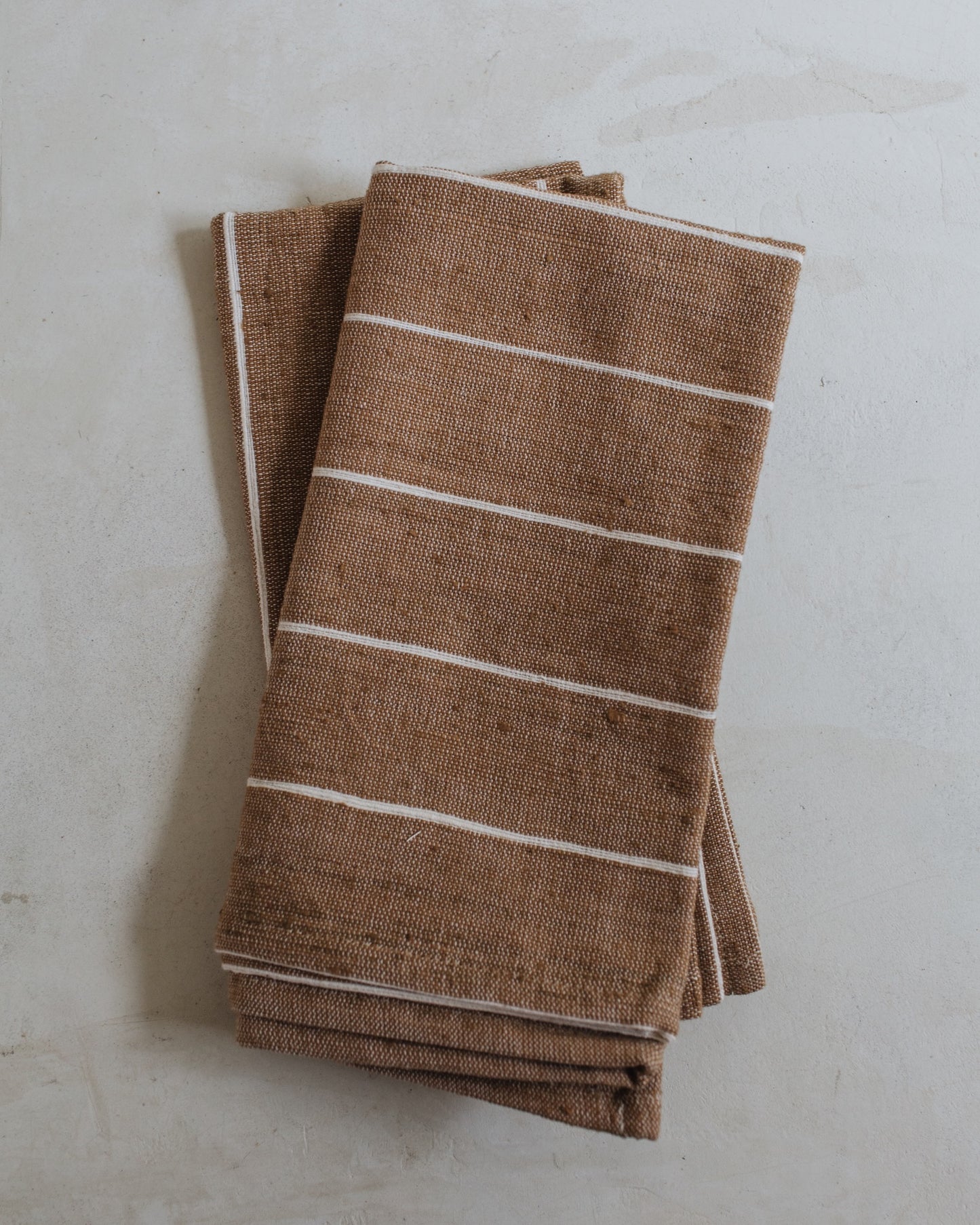 100% Ethiopian Cotton Napkin Bronze with Cream Stripes