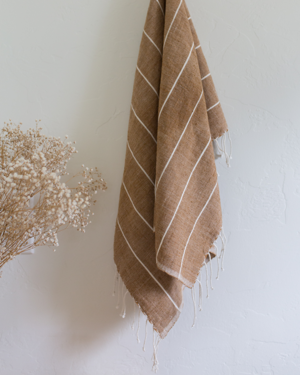100% Cotton Cushion Covers Bronze with Cream Stripes