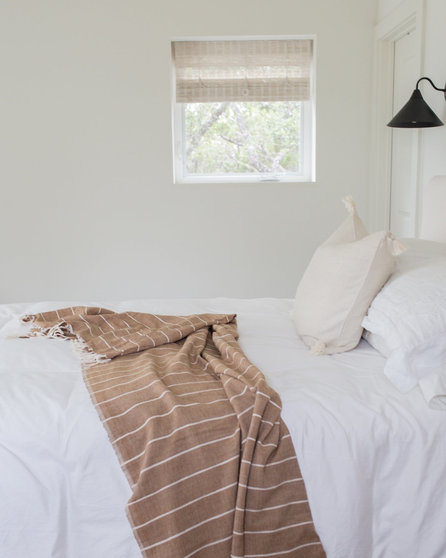 100% Cotton Cushion Covers Bronze with Cream Stripes