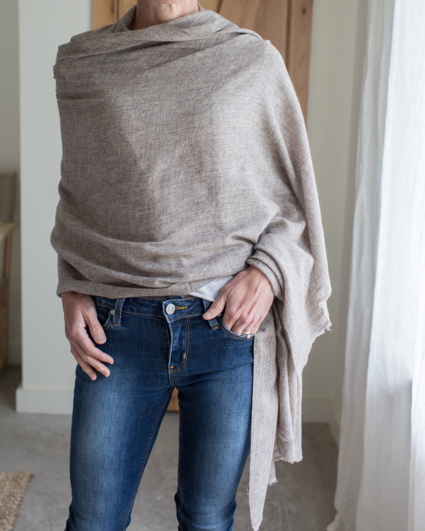 80% Cashmere and 20% Wool Scarf Heather