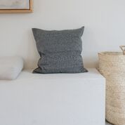 Black and White woven Cushion Cover with button closure: 50x50 cm (20x20")