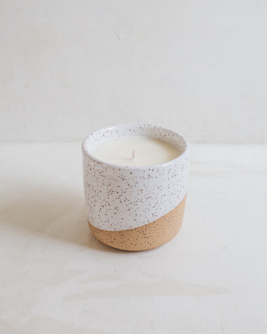 Black Amber and Lavender Candle with reusable vessel