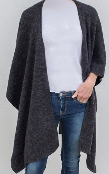 Alpaca Ruana Charcoal
