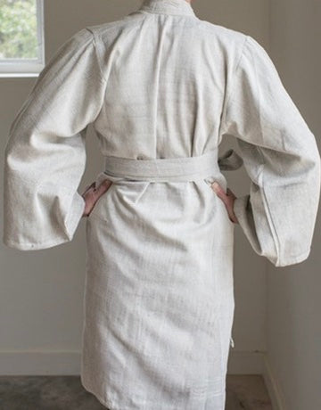 Kimono Style Robe and Cover Up in Indigo and Heather Weave